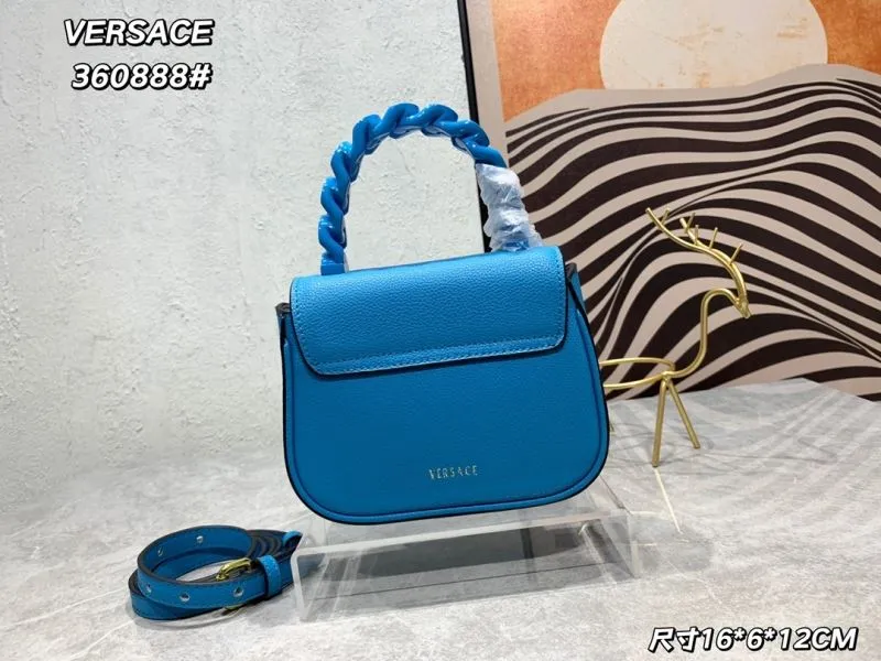 Versace Blue Mini Top Handle Crossbody Handbag 360888 - Image 3