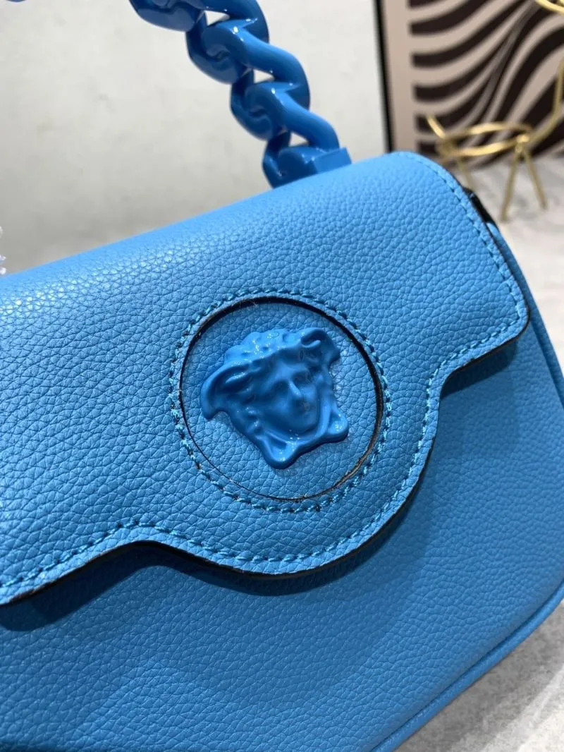 Versace Blue Mini Top Handle Crossbody Handbag 360888 - Image 4