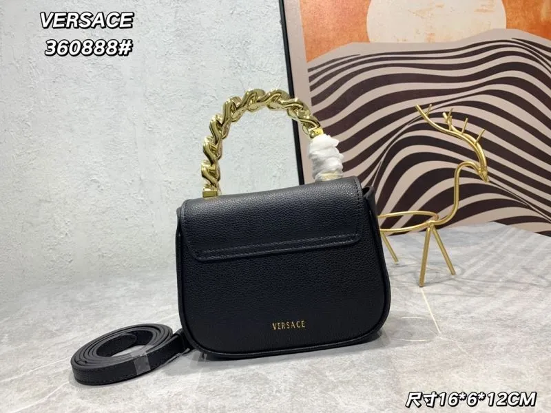 Versace 360888 Black Small Top Handle Handbag 16x6x12CM - Image 3