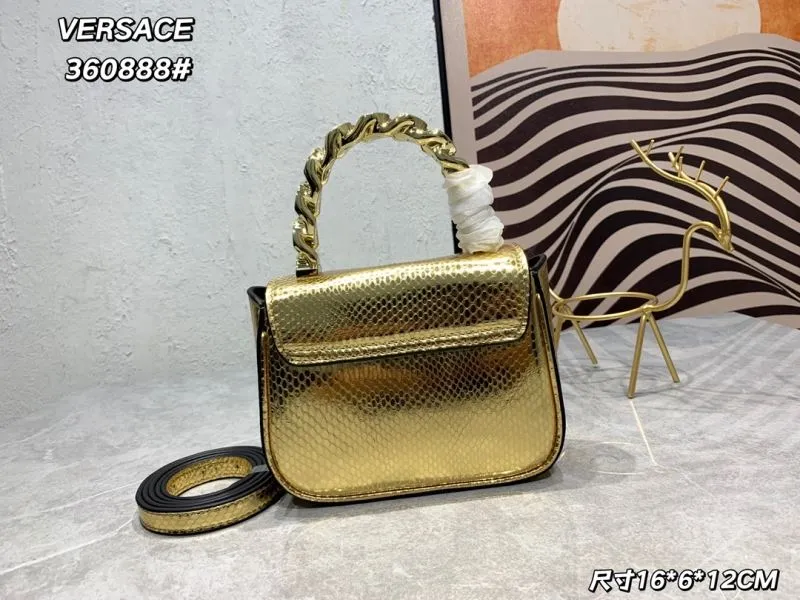 Versace Gold Snake Pattern Handbag 360888 - Image 3
