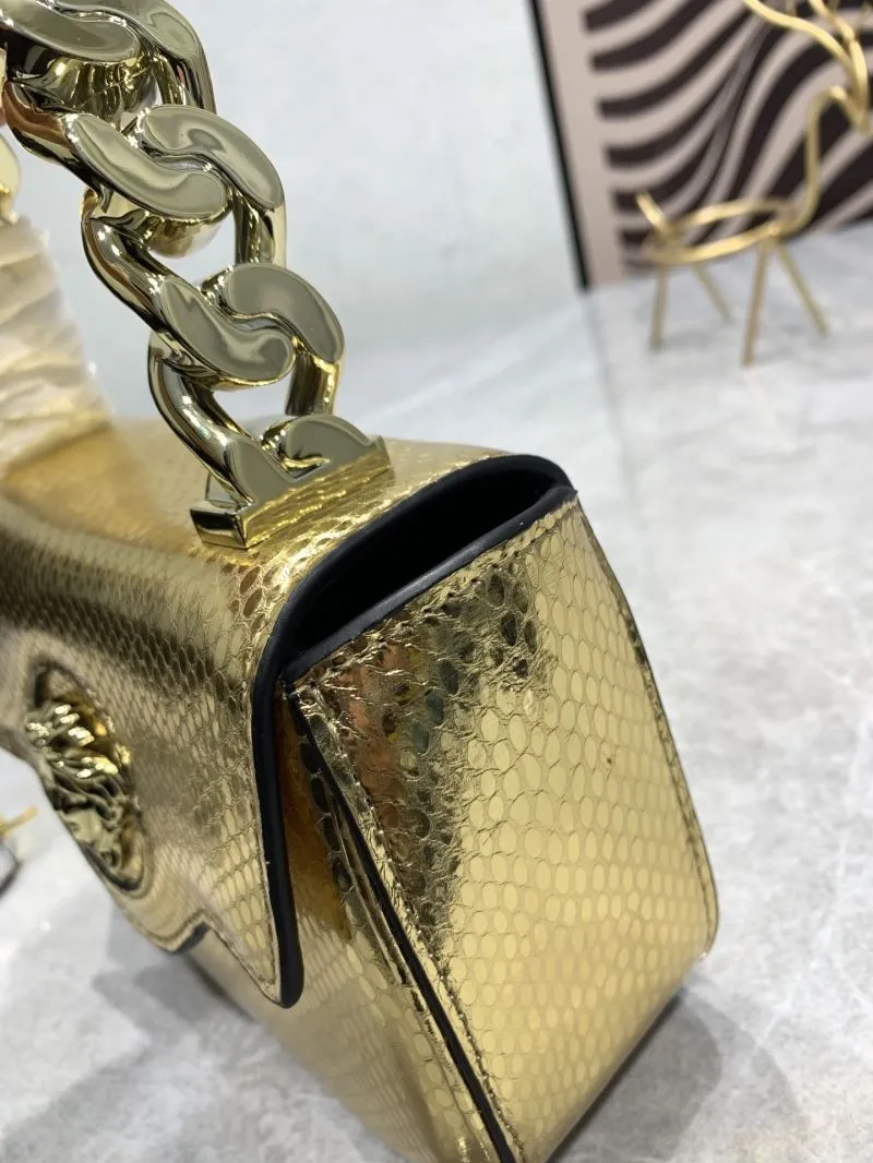 Versace Gold Snake Pattern Handbag 360888 - Image 5