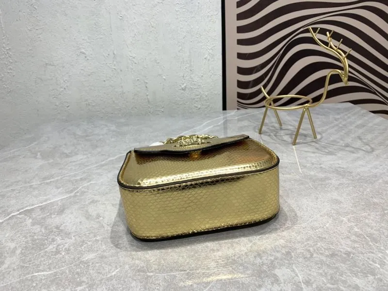 Versace Gold Snake Pattern Handbag 360888 - Image 7