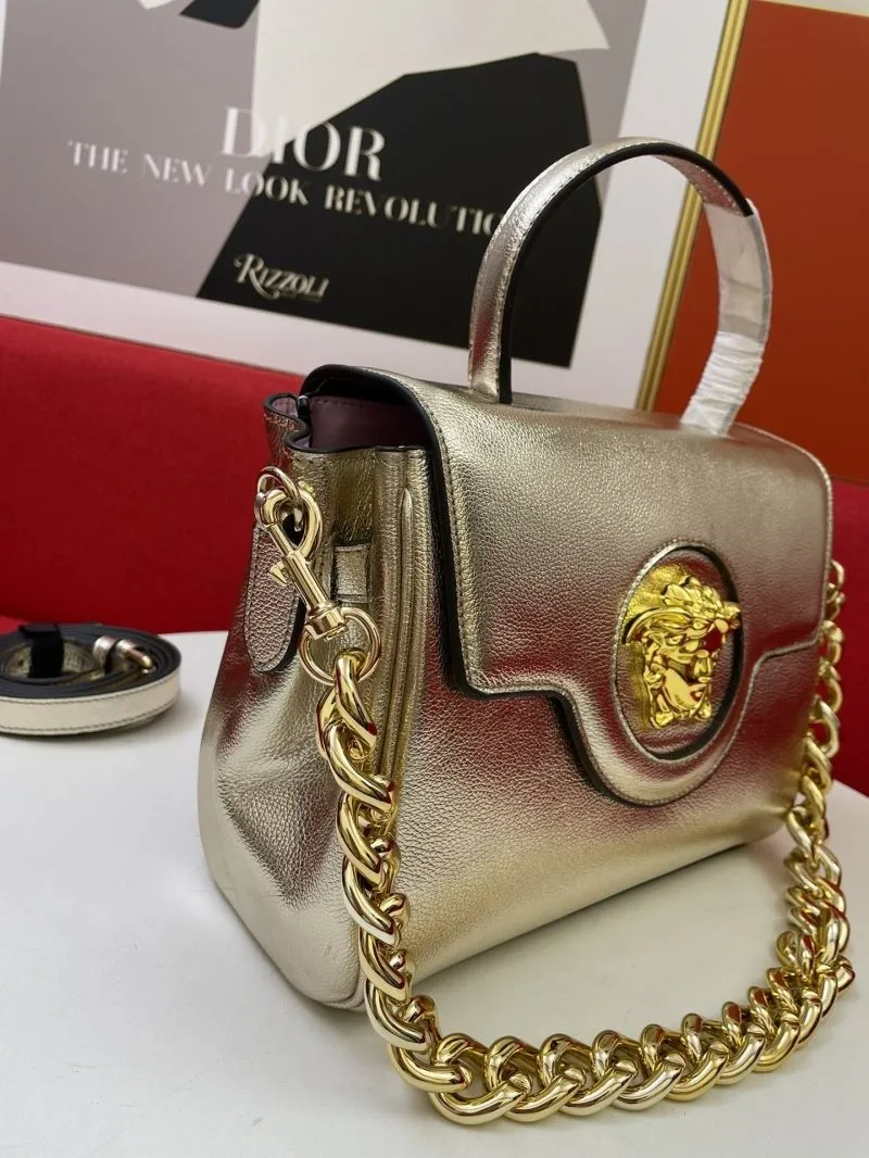 Versace LaMedusa 8308 Metallic Gold Top Handle Bag - Image 4
