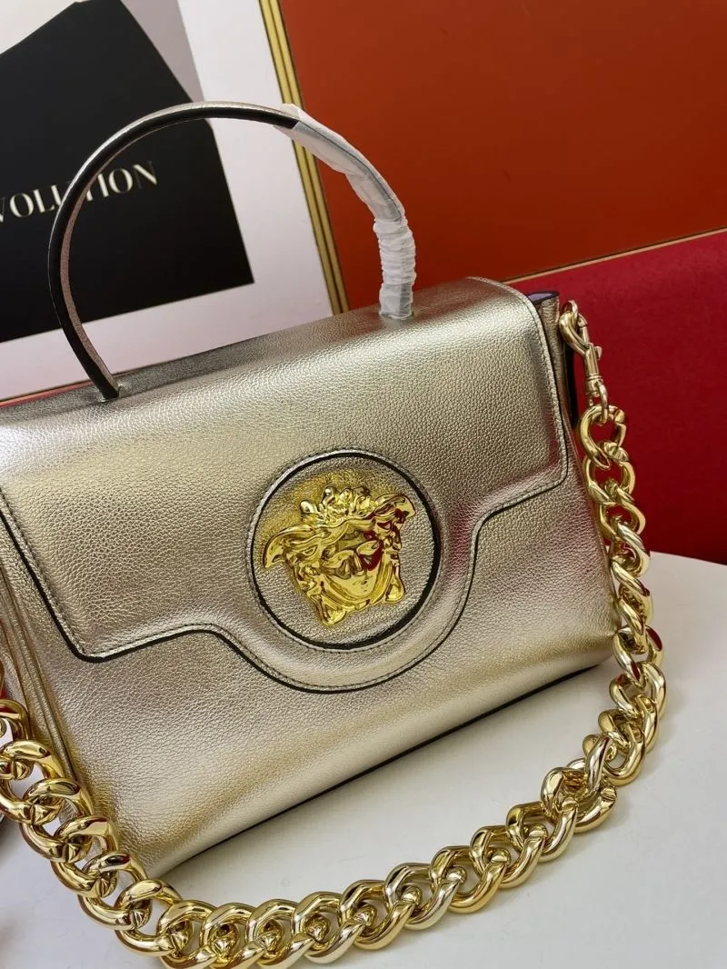 Versace LaMedusa 8308 Metallic Gold Top Handle Bag - Image 5