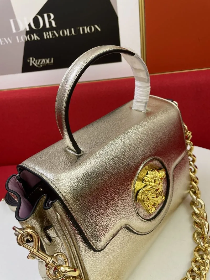Versace LaMedusa 8308 Metallic Gold Top Handle Bag - Image 6