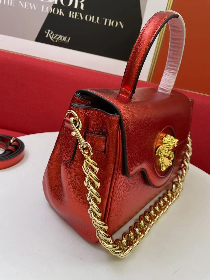 Versace LaMedusa Red Leather Handbag 8308 - Image 4