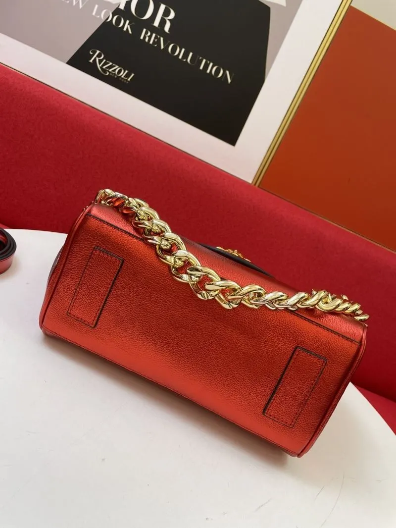 Versace LaMedusa Red Leather Handbag 8308 - Image 7