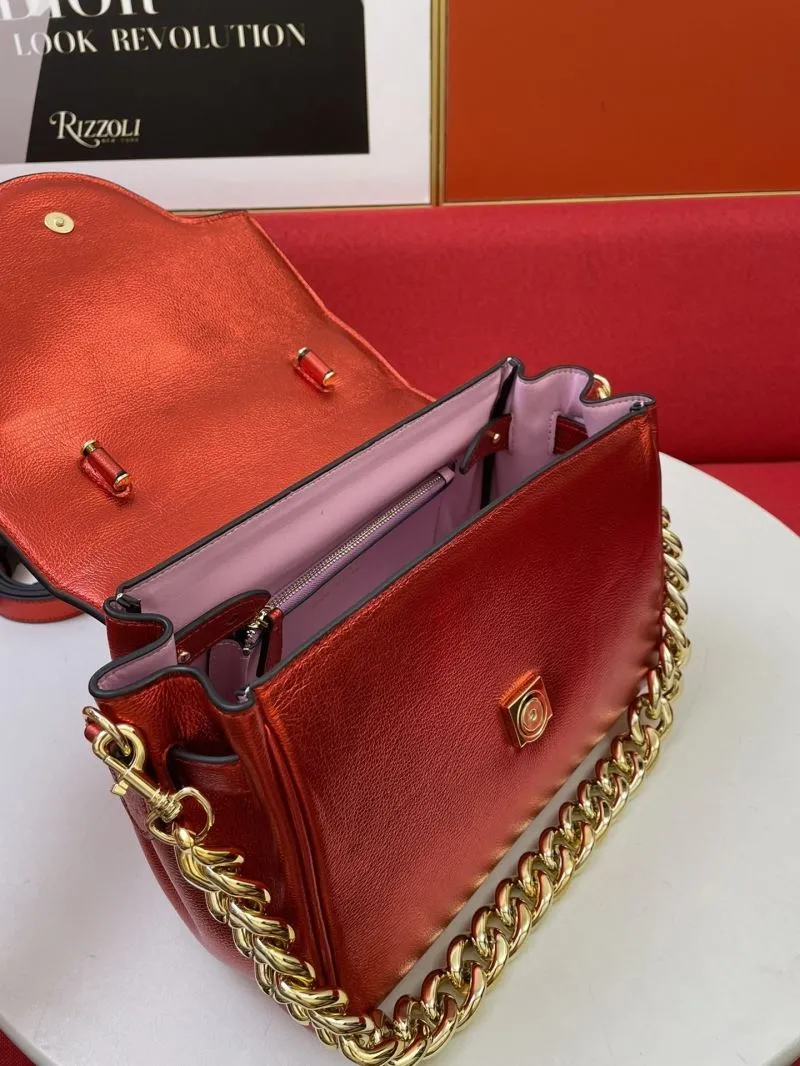 Versace LaMedusa Red Leather Handbag 8308 - Image 8