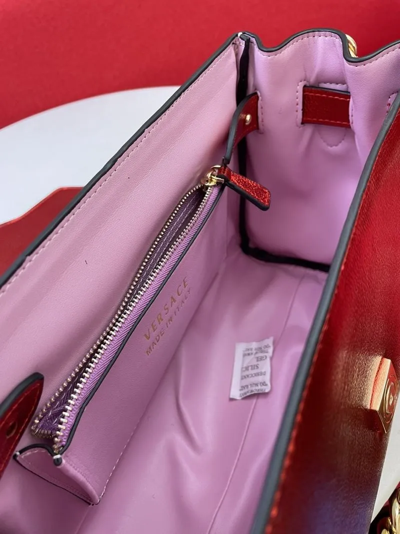 Versace LaMedusa Red Leather Handbag 8308 - Image 9