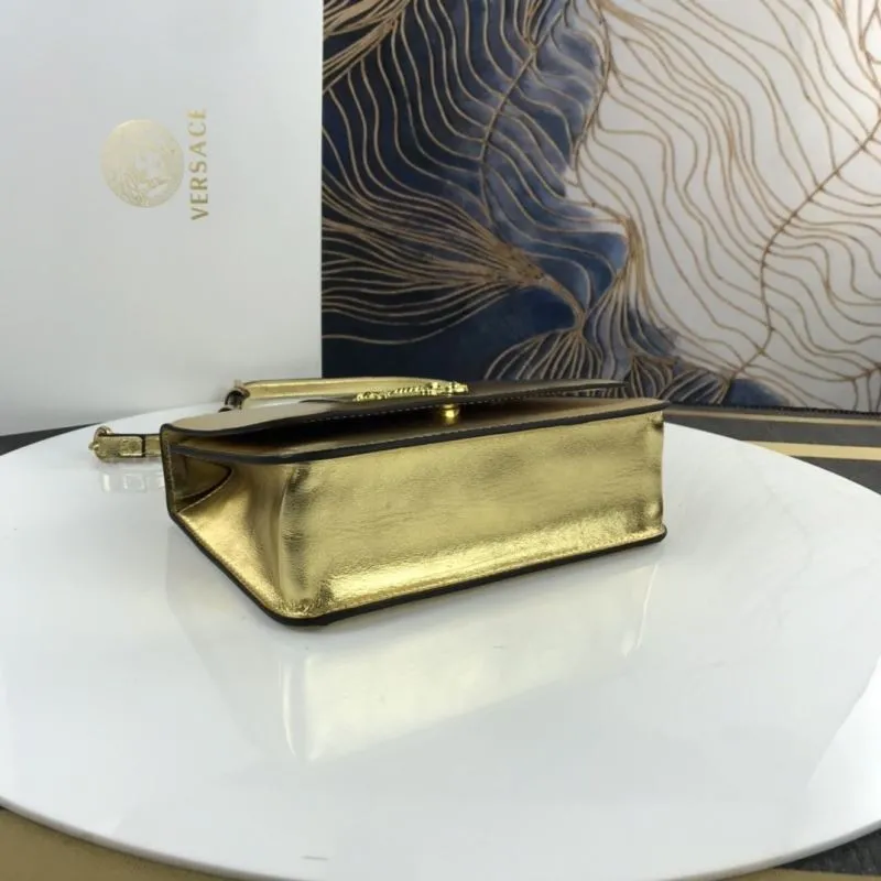 Versace Metallic Gold Chain Strap Handbag - Image 3