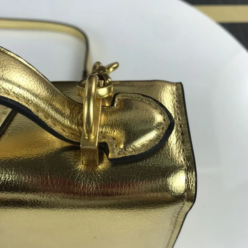 Versace Metallic Gold Chain Strap Handbag - Image 4