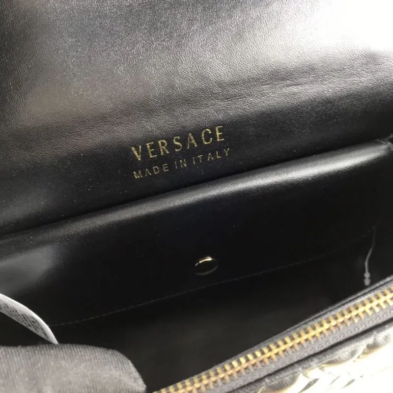 Versace Black Quilted Leather Shoulder Handbag - Image 8
