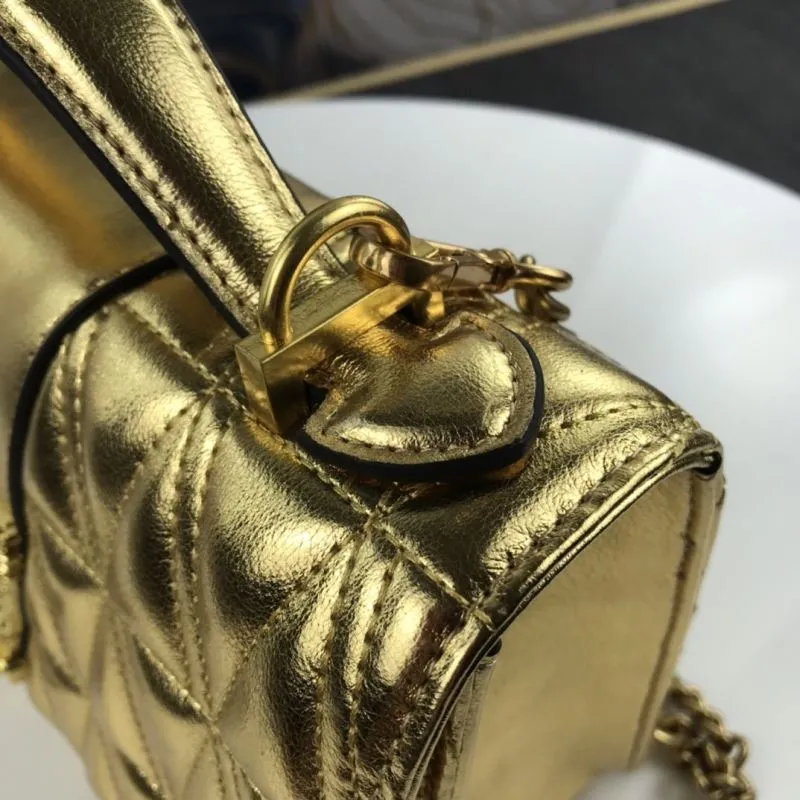 Versace Gold Metallic Shoulder Bag - Image 5