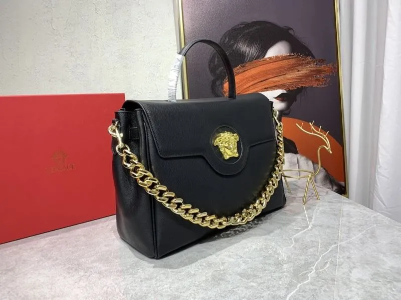 Alternative view of Versace Black Leather Top Handle Shoulder Bag