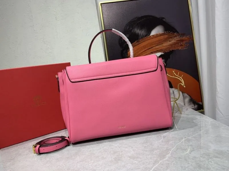 Versace Pink Leather Top Handle Handbag - Image 3