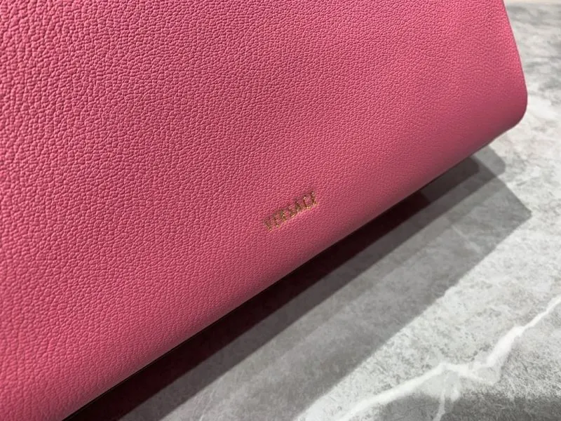 Versace Pink Leather Top Handle Handbag - Image 6