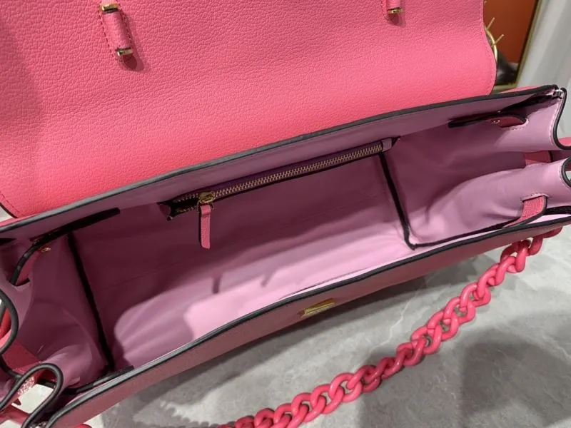 Versace Pink Leather Top Handle Handbag - Image 8