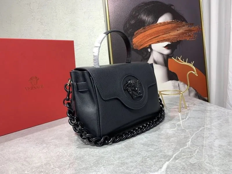 Alternative view of Versace Black Leather Top Handle Shoulder Bag 70