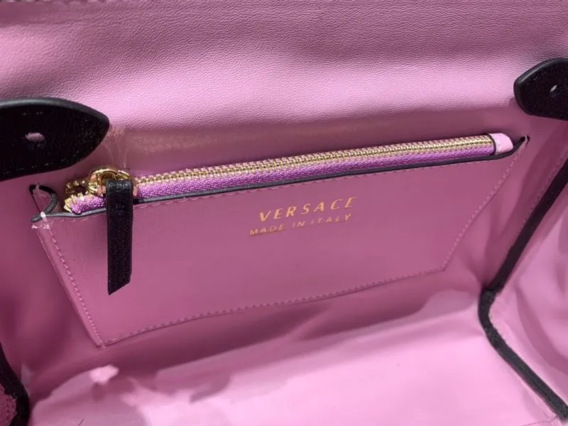 Versace Black Leather Top Handle Shoulder Bag 70 - Image 9