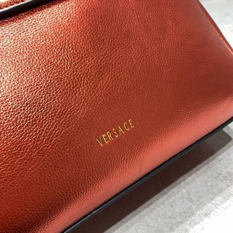 Versace Metallic Red Chain Handbag 26-12-20cm - Image 6