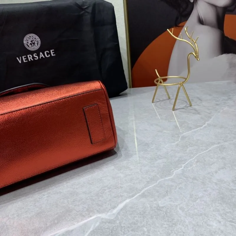 Versace Metallic Red Chain Handbag 26-12-20cm - Image 7