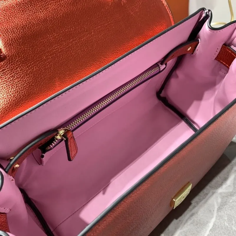 Versace Metallic Red Chain Handbag 26-12-20cm - Image 8