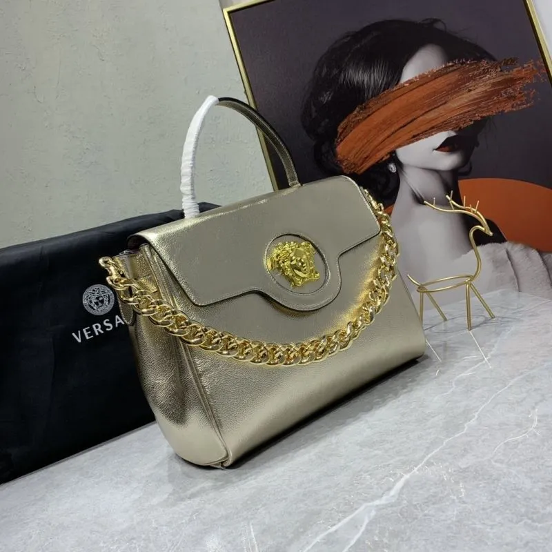 Alternative view of Versace Gold Leather Handbag with Chain Strap