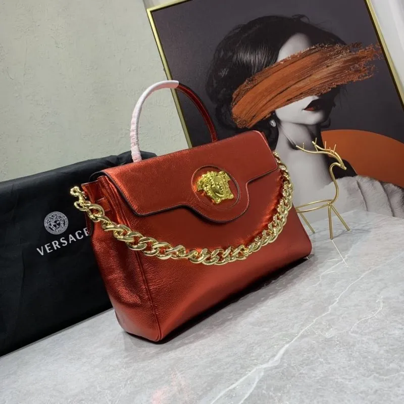 Alternative view of Versace Metallic Red Leather Handbag 33-14-25cm