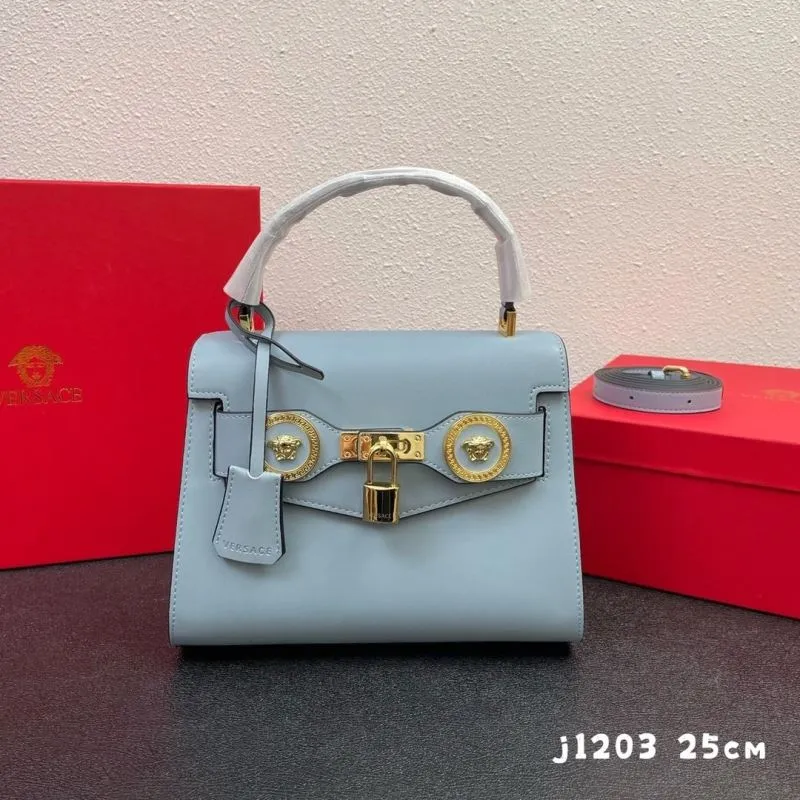 Versace Light Blue Handbag j1203 25cm