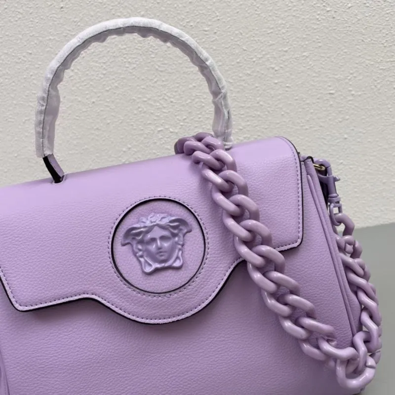 Versace Lavender Medium Top Handle Handbag V307 - Image 4