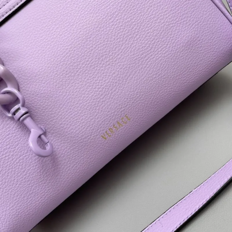 Versace Lavender Medium Top Handle Handbag V307 - Image 6