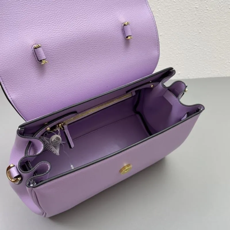 Versace Lavender Medium Top Handle Handbag V307 - Image 8