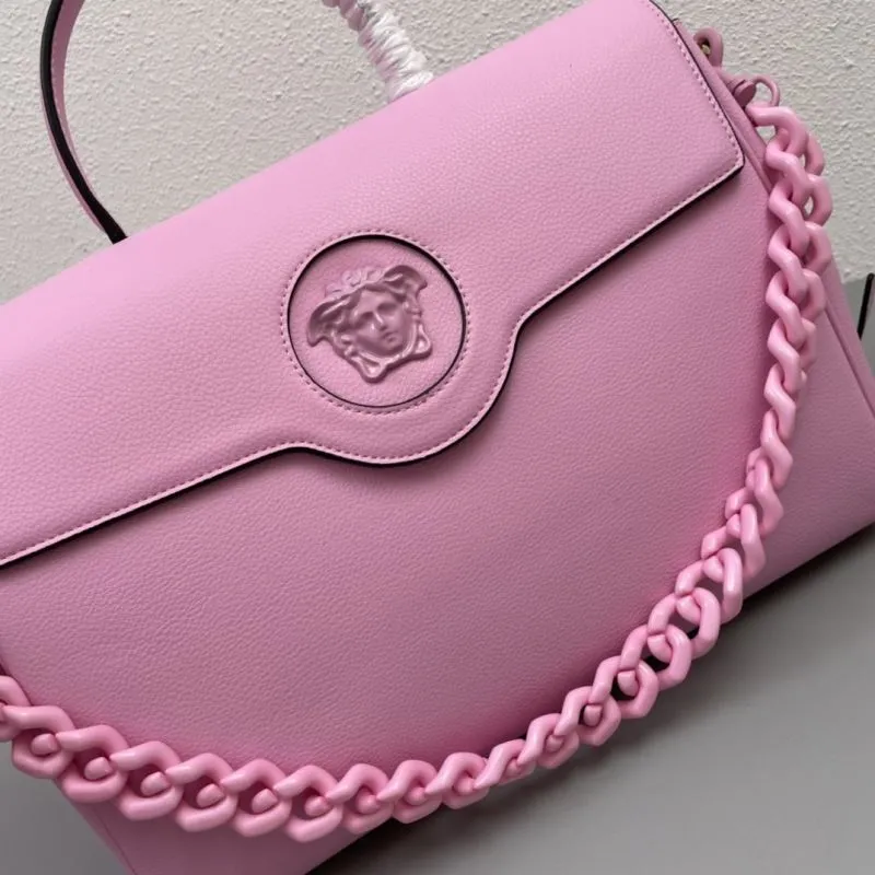 Versace Pink Large Shoulder Handbag V308 - Image 4