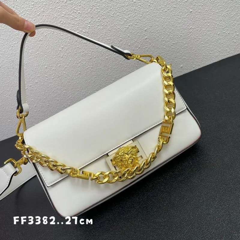 Versace White Leather Shoulder Bag FF3382 - Image 3