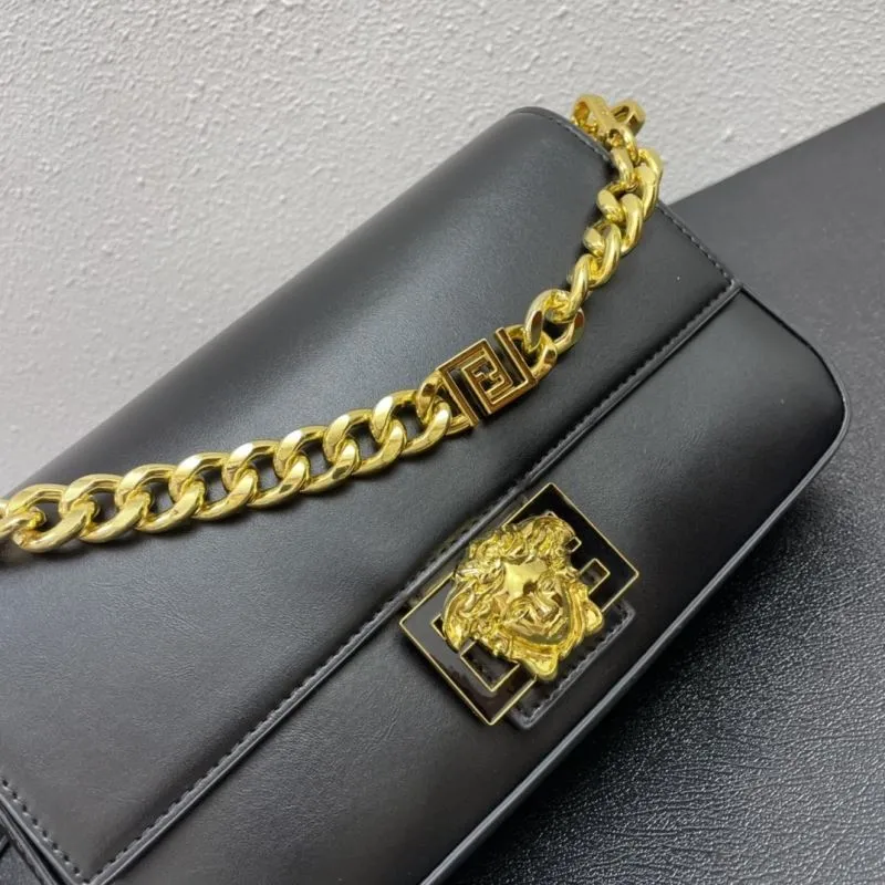 Versace Black Leather Shoulder Bag FF3382 - Image 4