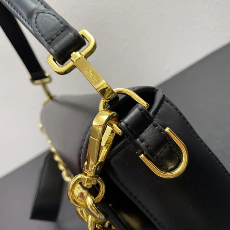 Versace Black Leather Shoulder Bag FF3382 - Image 6
