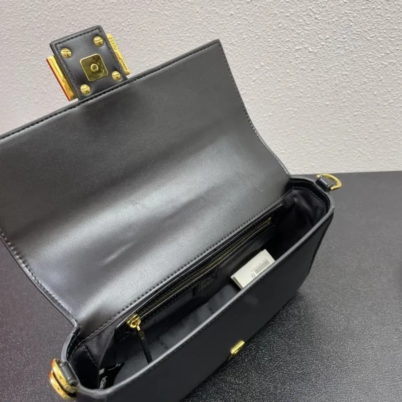 Versace Black Leather Shoulder Bag FF3382 - Image 8