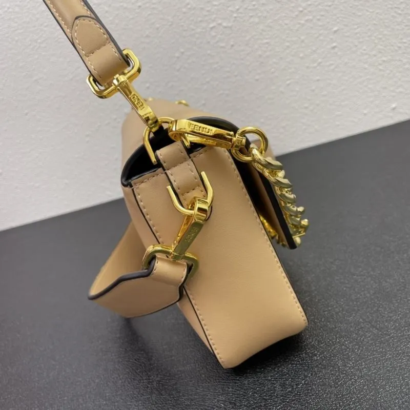 Versace Beige Leather Shoulder Handbag FF3382 27cm - Image 5