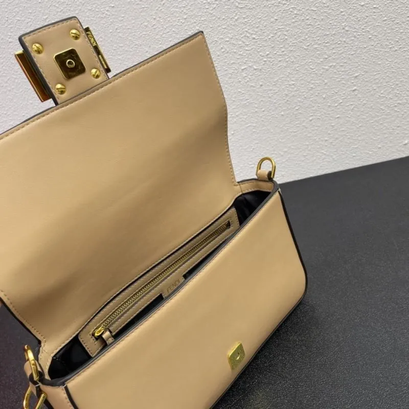 Versace Beige Leather Shoulder Handbag FF3382 27cm - Image 8