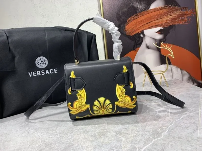 Versace Black Baroque Top Handle Handbag - Image 3