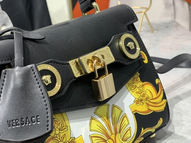 Versace Black Baroque Top Handle Handbag - Image 4