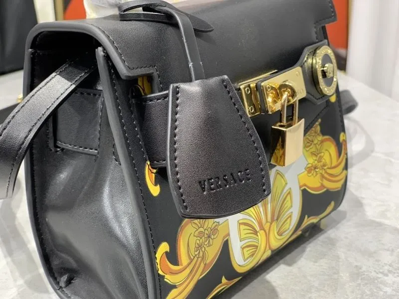 Versace Black Baroque Top Handle Handbag - Image 5