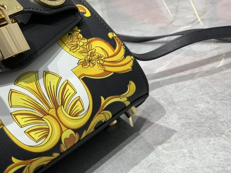 Versace Black Baroque Top Handle Handbag - Image 6