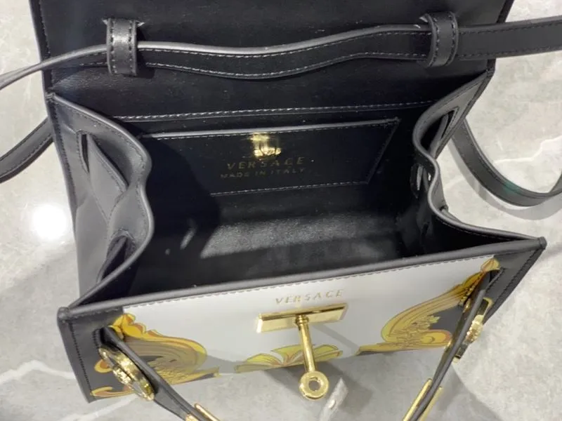 Versace Black Baroque Top Handle Handbag - Image 8