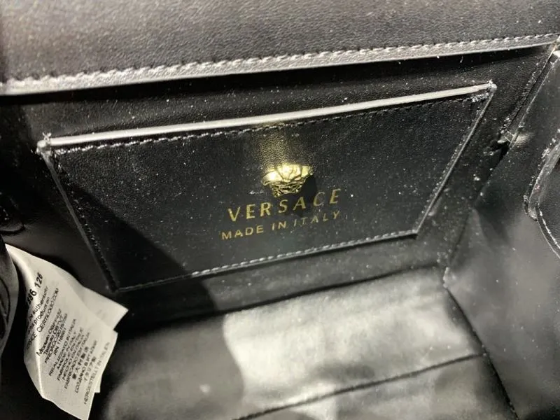 Versace Black Baroque Top Handle Handbag - Image 9
