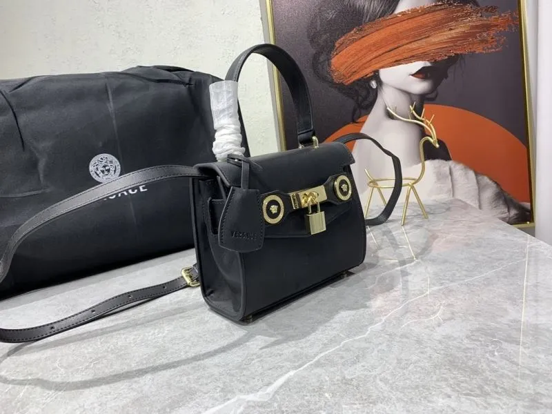 Alternative view of Versace Black Leather Top Handle Handbag 96