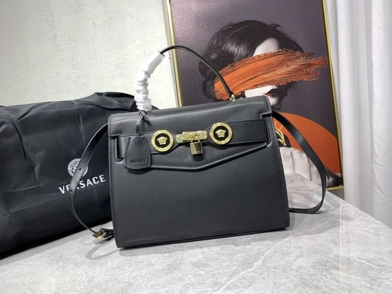 Versace Black Leather Handbag