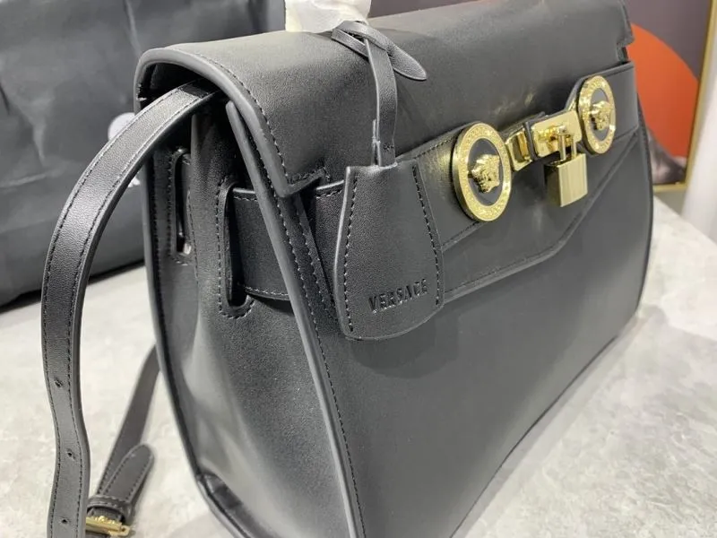 Versace Black Leather Handbag - Image 5