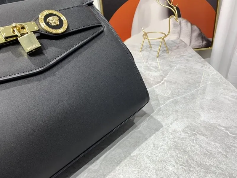 Versace Black Leather Handbag - Image 6