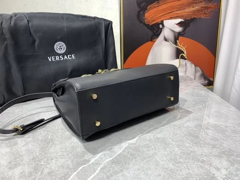 Versace Black Leather Handbag - Image 7